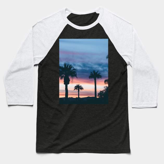 Sunset Palm Trees Baseball T-Shirt by NewburyBoutique